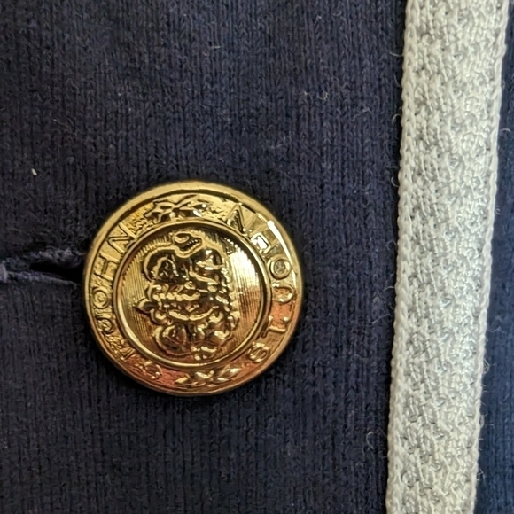 Vintage St. John Sport by Marie Gray navy bomber jacket with white trim M - Picture 9 of 16